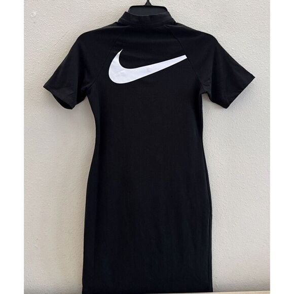 Nike CU5674-010 Womens Sz Small Black/Multi 1/4 Zip Sportswear Swoosh Dress NWOT - Picture 4 of 16